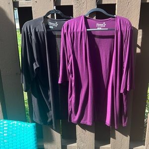 Set of Two Open Front Cardigans XL